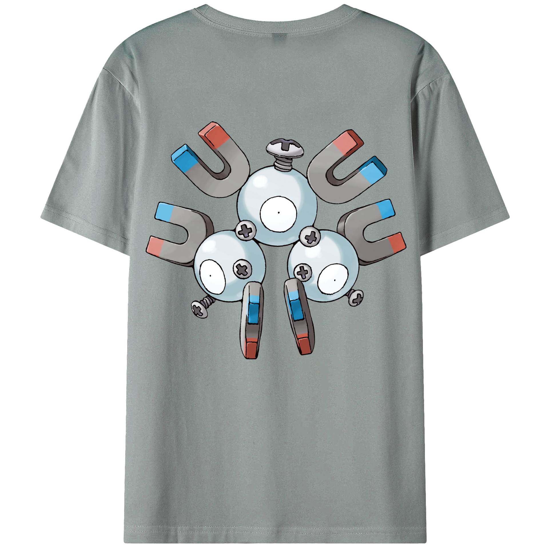 （画像用） ポケットモンスター Pokémon 綿100％ メンズ半袖Tシャツ（バックプリント） 通気性